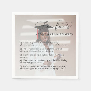 Custom Foto Graduate Fun Facts Graduation Party Serviette
