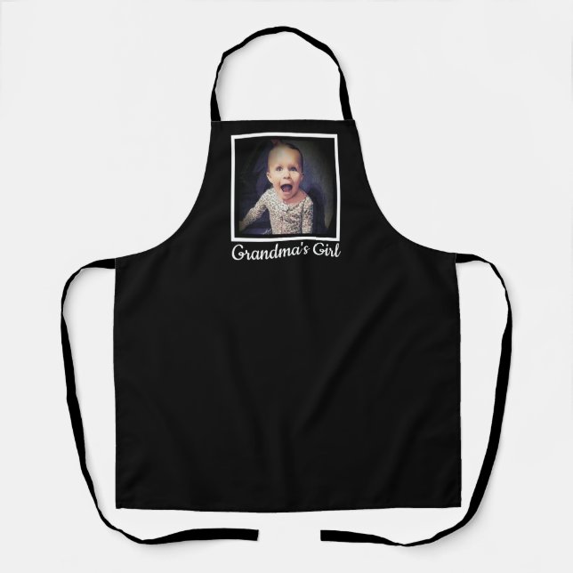 Custom Foto Grandmas Girl Cooking Schürze (Vorderseite)