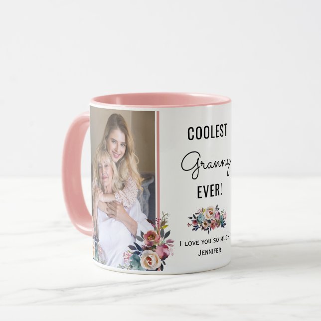 Custom Foto Granny Mimi Nana Großmutter Geschenk Tasse (Vorderseite Links)