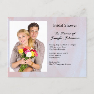 Custom Foto Gray Marble Bridal Dusche Einladung Postkarte