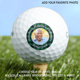 Custom Foto Green Kariert Golfer Memorial Golfball