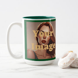 Custom Foto Green White Zwei-Tone-Tasse Zweifarbige Tasse