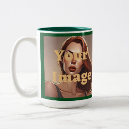 Custom Foto Green White Zwei-Tone-Tasse Zweifarbige Tasse