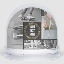 Custom Foto Grid Snow Globe - Weihnachtsgeschenk
