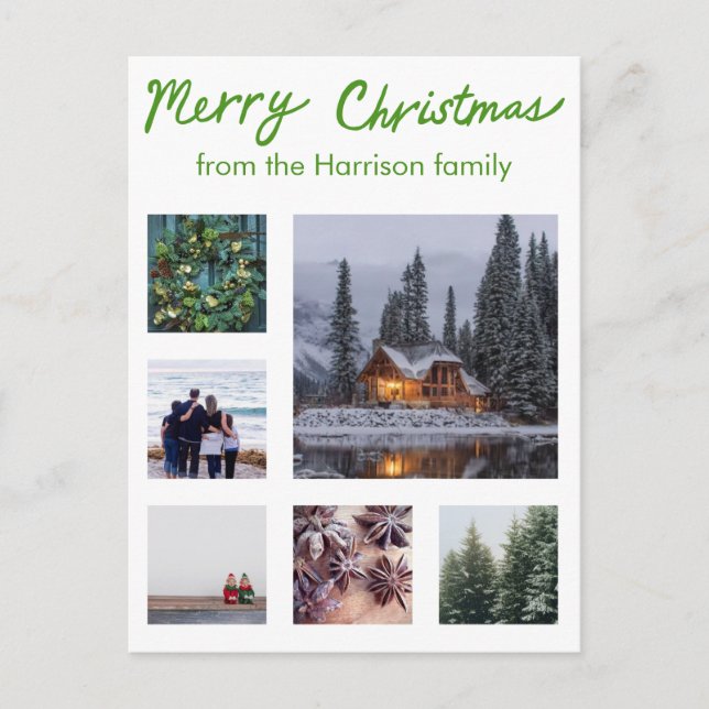CUSTOM FOTO Handlettering Frohe Weihnachtsfeiertag Postkarte (Vorderseite)