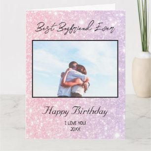 Custom Foto Happy Birthday Best Boyfrien jemals Karte