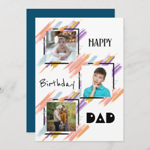 Custom Foto Happy Birthday Vater Card & Download Einladung