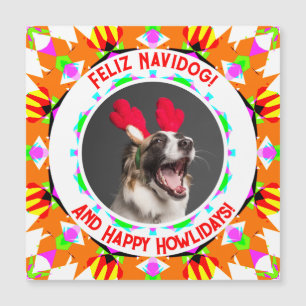 Custom Foto Happy Christmas Dog Mum Vater Magnet
