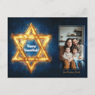 Custom Foto Happy Hanukkah ✡️, Star von David Postkarte