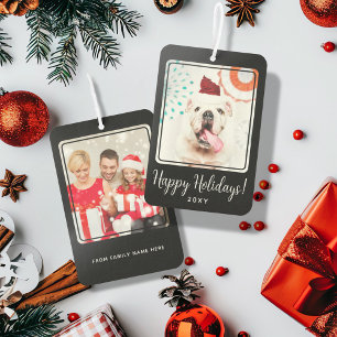 Custom Foto Happy Holidays Zwei-Side-Geschenk Autolufterfrischer