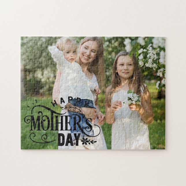 Custom Foto Happy Mother Day Jigsaw Puzzle (Horizontal)