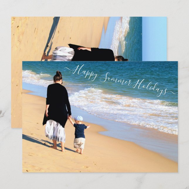 Custom Foto Happy Summer Holidays Card (Vorne/Hinten)