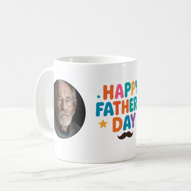 Custom Foto Happy Vatertag Tasse (Vorderseite Links)