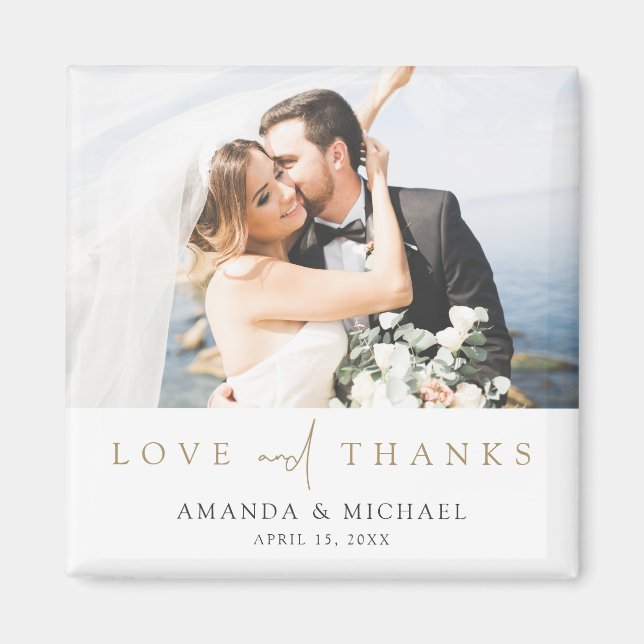 Custom Foto Hochzeit Danke Kühlschrank Magnet (Vorne)