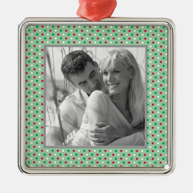 Custom Foto Holiday Ornaments Silbernes Ornament (Vorne)