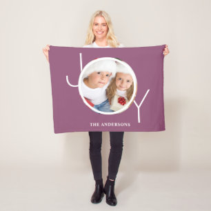 Custom Foto Holiday Weihnachten Lila Fleecedecke
