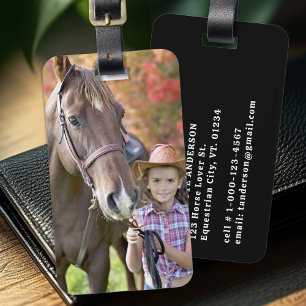 Custom Foto Horse Pet Personalisiert Gepäckanhänger