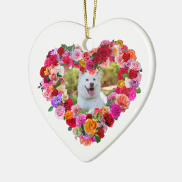 Custom Foto Hund Mama Muttertagsmutter Rose Herz Keramik Ornament