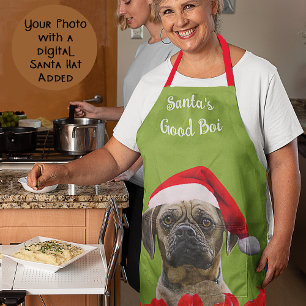 Custom Foto Hund Red Weihnachtsmannmütze & Orchids Schürze
