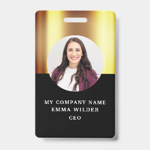 Custom Foto ID Metallic Gold Black Ausweis
