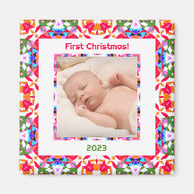Custom Foto Jolly Happy Baby's First Christmas