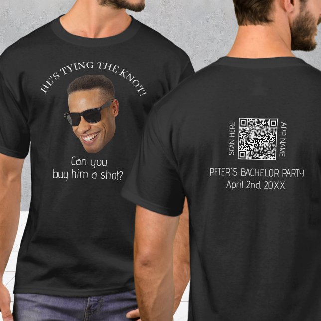 Custom Foto Kaufen Sie ihm eine Shot Bachelor Part T-Shirt (Custom Photo Buy Him A Shot Bachelor Party T-Shirt
)