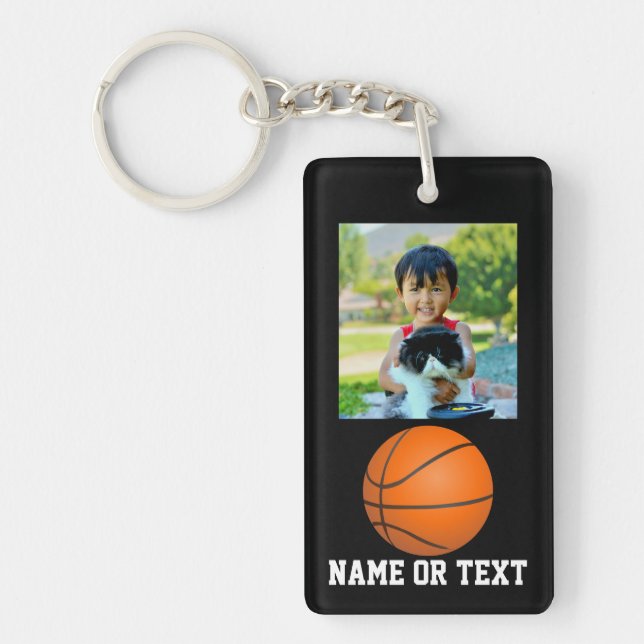 Custom Foto Kids Basketball Thema Schlüsselanhänger (Vorderseite)