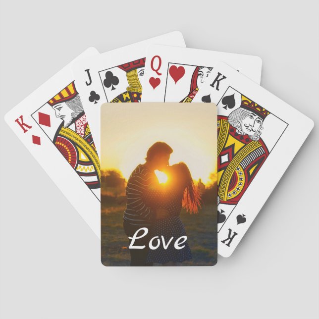 Custom Foto Liebe Girlfriend Boyfriend Script Spielkarten (Rückseite)