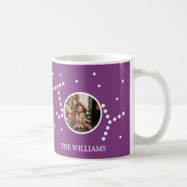 Custom Foto Lila Weihnachtsfeiertag Kaffeetasse