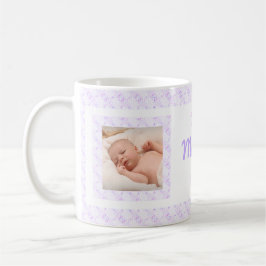 Custom Foto Lilac Pattern Mutter Day Mum Mummy Kaffeetasse