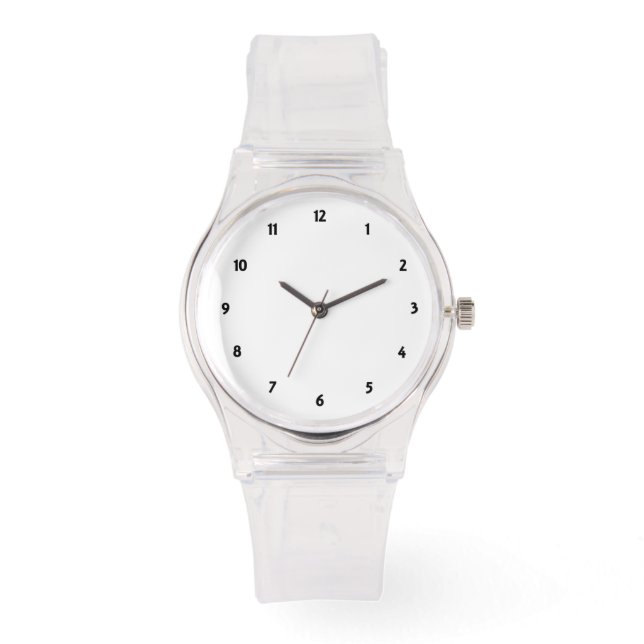 Custom Foto Logo Art Slogan Sporty Pink Silicon Armbanduhr (Vorderseite)