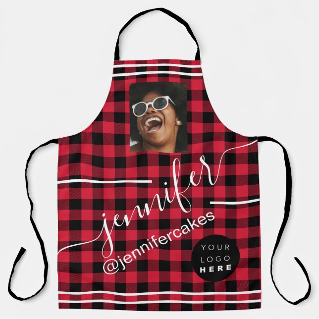 Custom Foto Logo Coffee Shop Buffalo Schürze (Vorderseite)