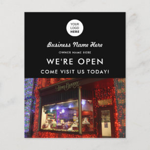 Custom Foto Logo Grand Opening Bakery Shop Black Flyer