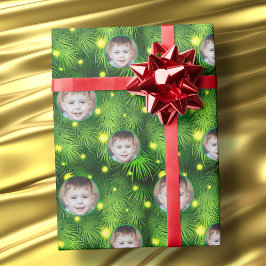 Custom Foto Logo Weihnachtsbaum Weihnachtsleuchten Geschenkpapier