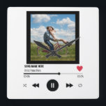 Custom Foto Love Einzigartige Geschenkmusik Unser  Quadratische Wanduhr<br><div class="desc">Custom Foto Love Einzigartige Geschenkmusik Unser Lied</div>