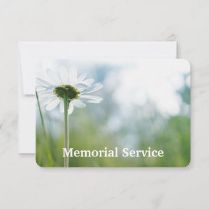 Custom Foto Memorial Service laden White Daisy ein Einladung