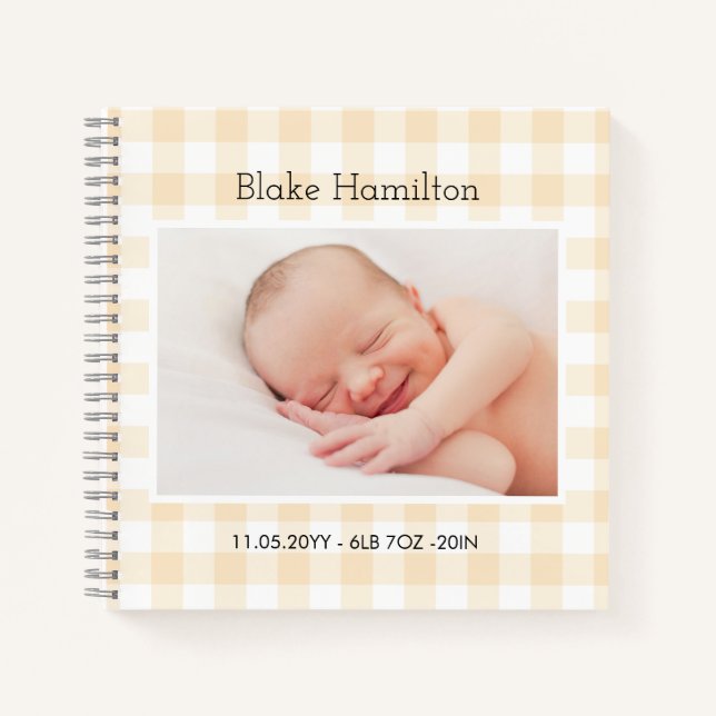 Custom Foto Memory Journal für Baby Keepake 1 Jahr Notizbuch (Vorderseite)