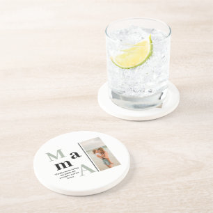 Custom Foto & Message Sandstone Untersetzer für Ma