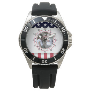 Custom Foto Military Family USA Flag Patriotic Armbanduhr