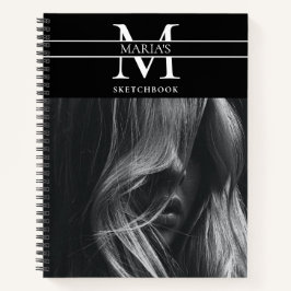 Custom Foto Mit Monogramm Artist Sketchbook Notizbuch