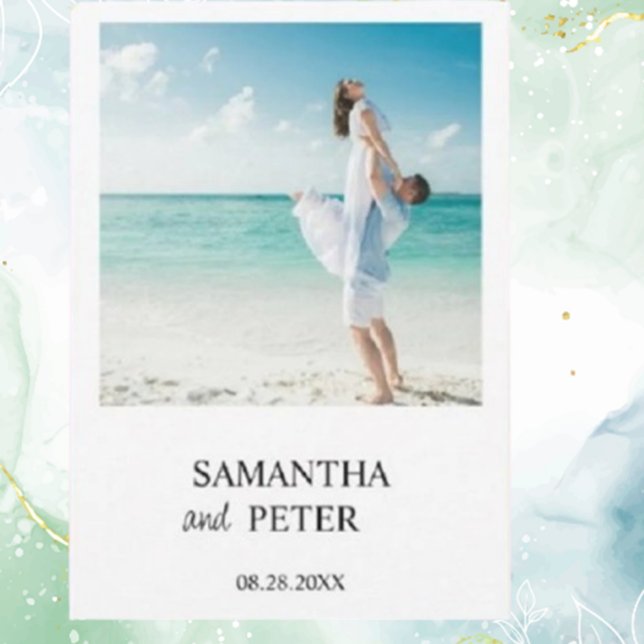 Custom Foto Modern Beach Hochzeit Einladung (Create lasting memories with a custom photo modern beach wedding invitation  )