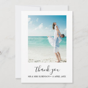 Custom Foto Modern Beach Wedding danke Einladung