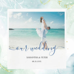 Custom Foto Modern Beach Wedding Gästebuch Banner