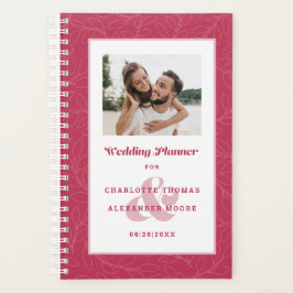 Custom Foto Modern Magenta Red Weddings Monthly Planer