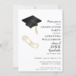 Custom Foto Moderne elegante Graduierungspartei Einladung