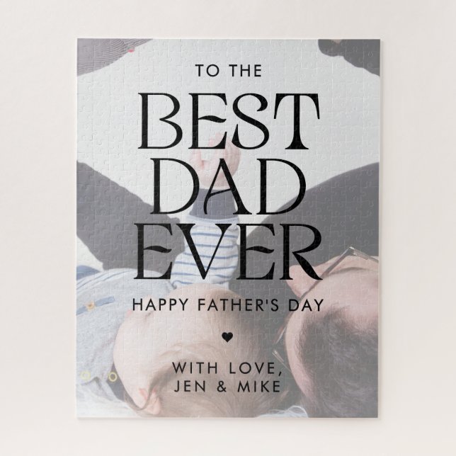 Custom Foto Moderner bester Vater je Vatertag Puzzle (Vertikal)