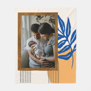 Custom Foto Modernes Abstraktes botanisches Blauge Fleecedecke