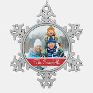 Custom Foto Monogram Holiday Ornament