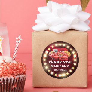 Custom Foto Movie Night Cinema Geburtstag Runder Aufkleber