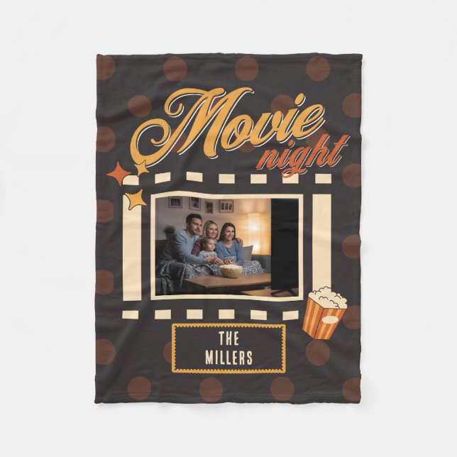 Custom Foto Movie Night Personalisiert Family Fleecedecke (Vorderseite)